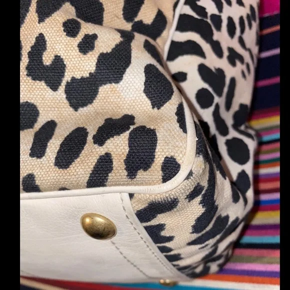 Vintage Yves Saint Laurent YSL Snow Leopard Print Maxi Tote Bag Rare - Picture 8 of 14